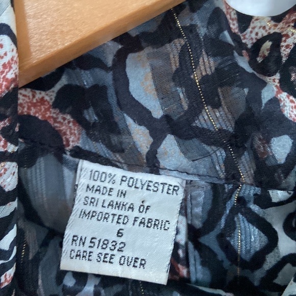 VTG 90s animal print sheer blouse - Picture 2 of 5